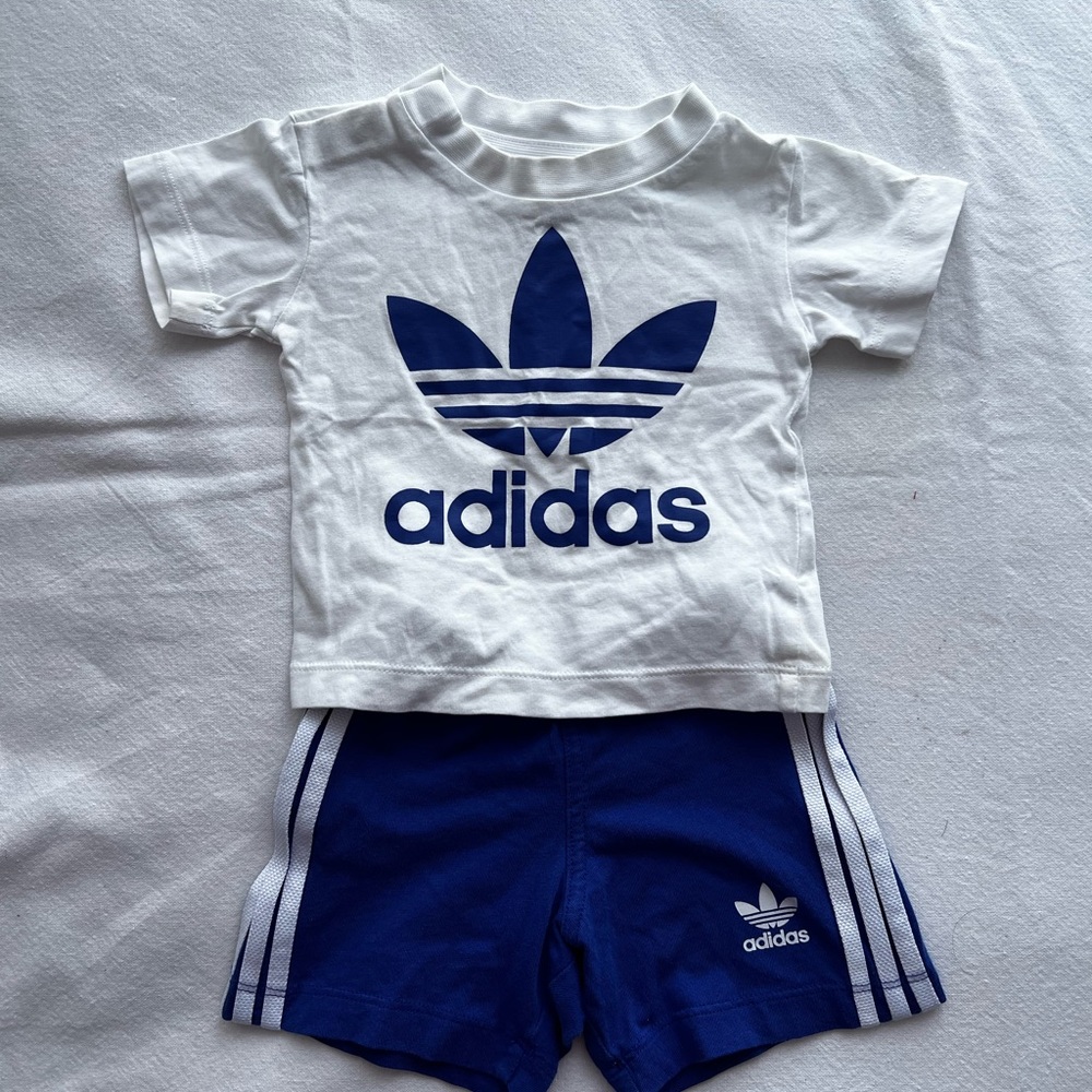 Adidas Blue and White Baby Outfit 6-9 months